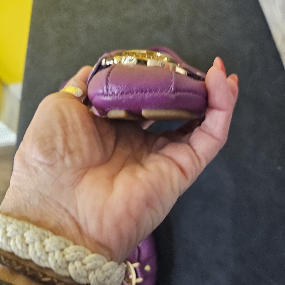 Michael Kors Purple Leather MK Logo Ballet Flats - Picture 4 of 9